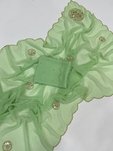 Load image into Gallery viewer, Attractive Party Wear Soft Pure Georgette Butta n Handwork Fancy Saree With Blouse Piece
