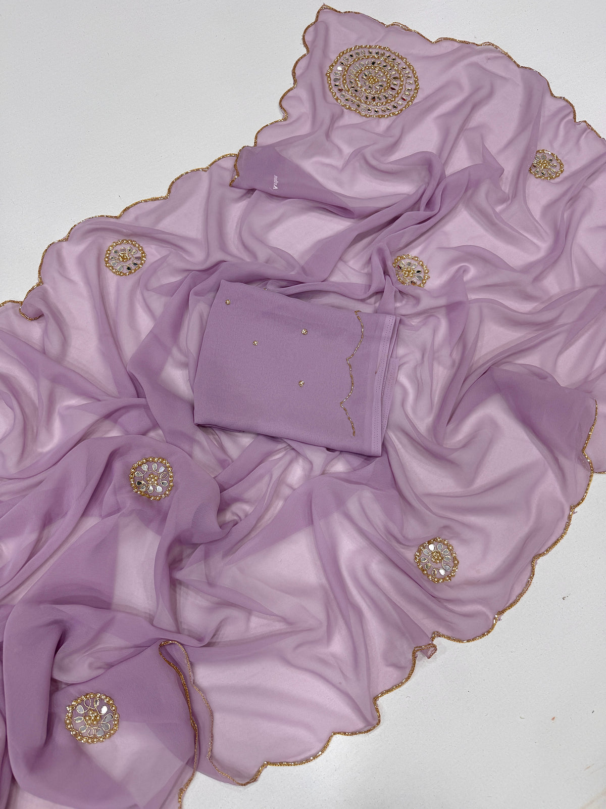 Attractive Party Wear Soft Pure Georgette Butta n Handwork Fancy Saree With Blouse Piece