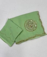 Load image into Gallery viewer, Attractive Party Wear Soft Pure Georgette Butta n Handwork Fancy Saree With Blouse Piece
