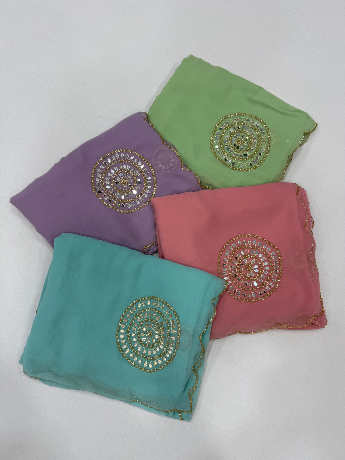 Attractive Party Wear Soft Pure Georgette Butta n Handwork Fancy Saree With Blouse Piece