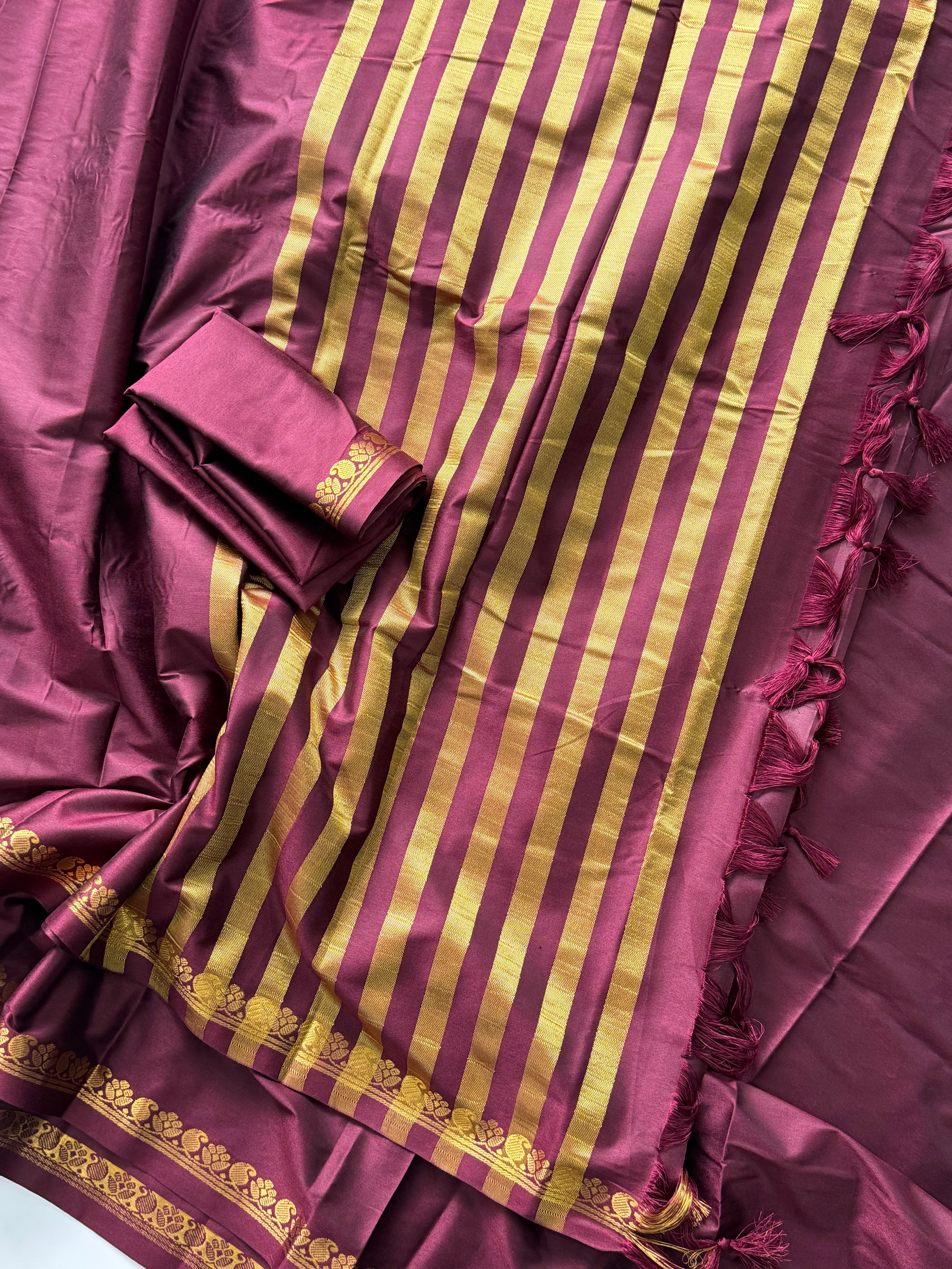 Charming Function Wear Silk Zari Border Rich Pallu Fancy Saree With Blouse Piece