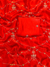 Load image into Gallery viewer, Artistic Party Wear Silk Sequence n Beads Work Fancy Designer Saree With Elegant Blouse Piece
