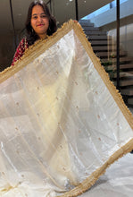 Load image into Gallery viewer, Gratifying Function Wear Satin Silk Embroidery n Sequence Work Saree With Elegant Blouse Piece
