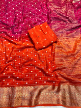 Load image into Gallery viewer, Delightful Festive Wear Double Shaded Chinnon Jacquard Weaving Border Fancy Designer Saree

