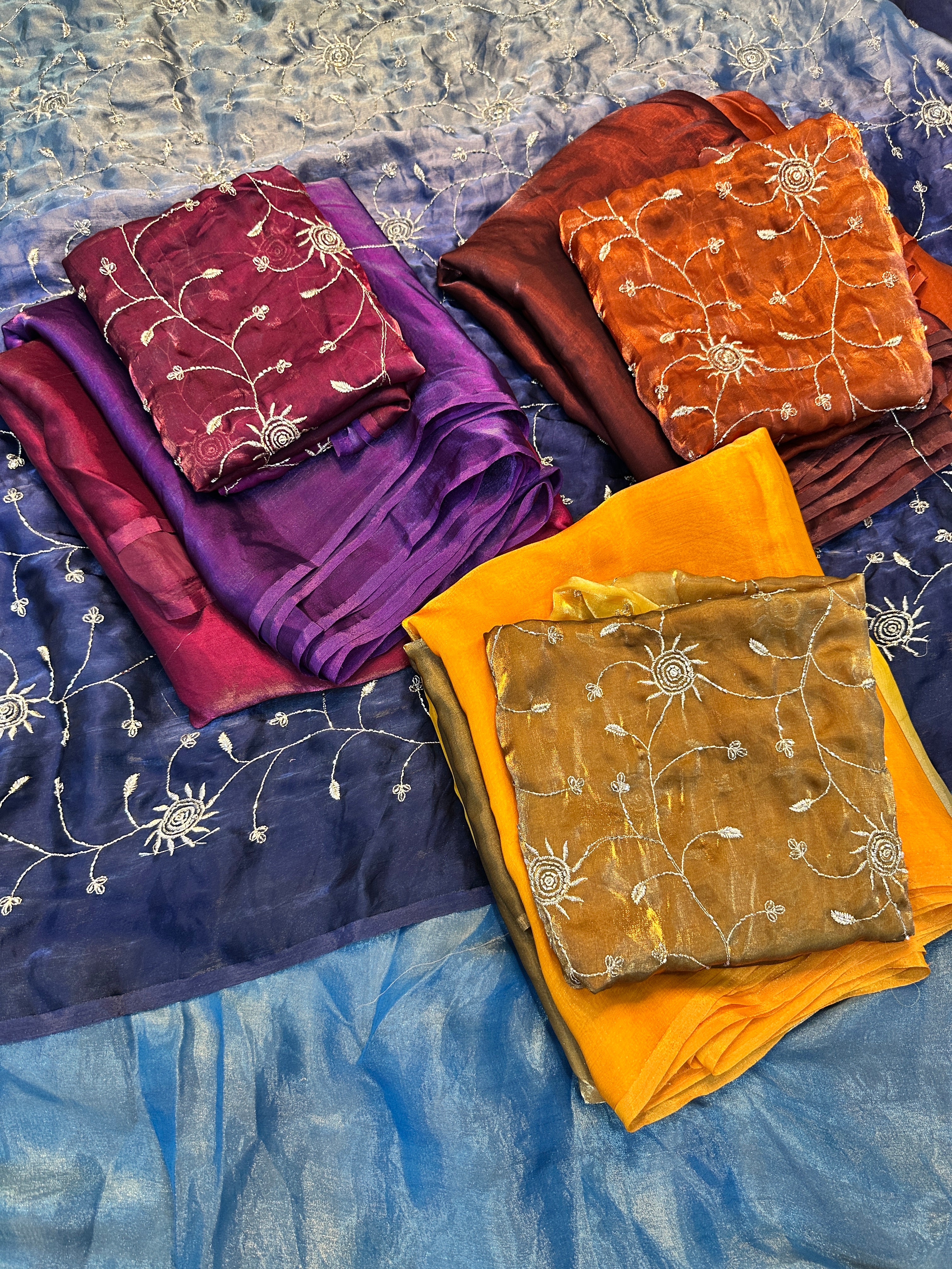 Charming Double Shaded Festive Wear Silk Fancy Designer Saree With Heavy Beads Work Blouse
