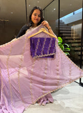 Load image into Gallery viewer, Marvellous Wedding Wear Pure Crunchy Silk Embroidery Work Fancy Desginer Saree With Blouse
