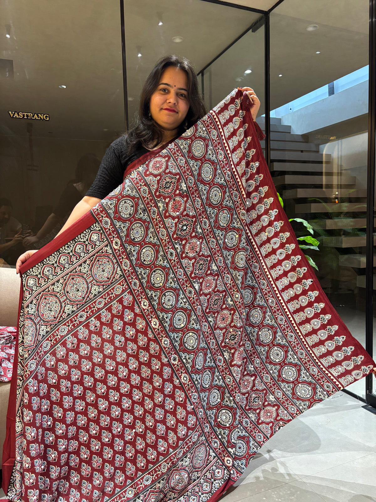 Lassitude Party Wear Satin Silk Original Mirror n Print Work Fancy Saree For Women