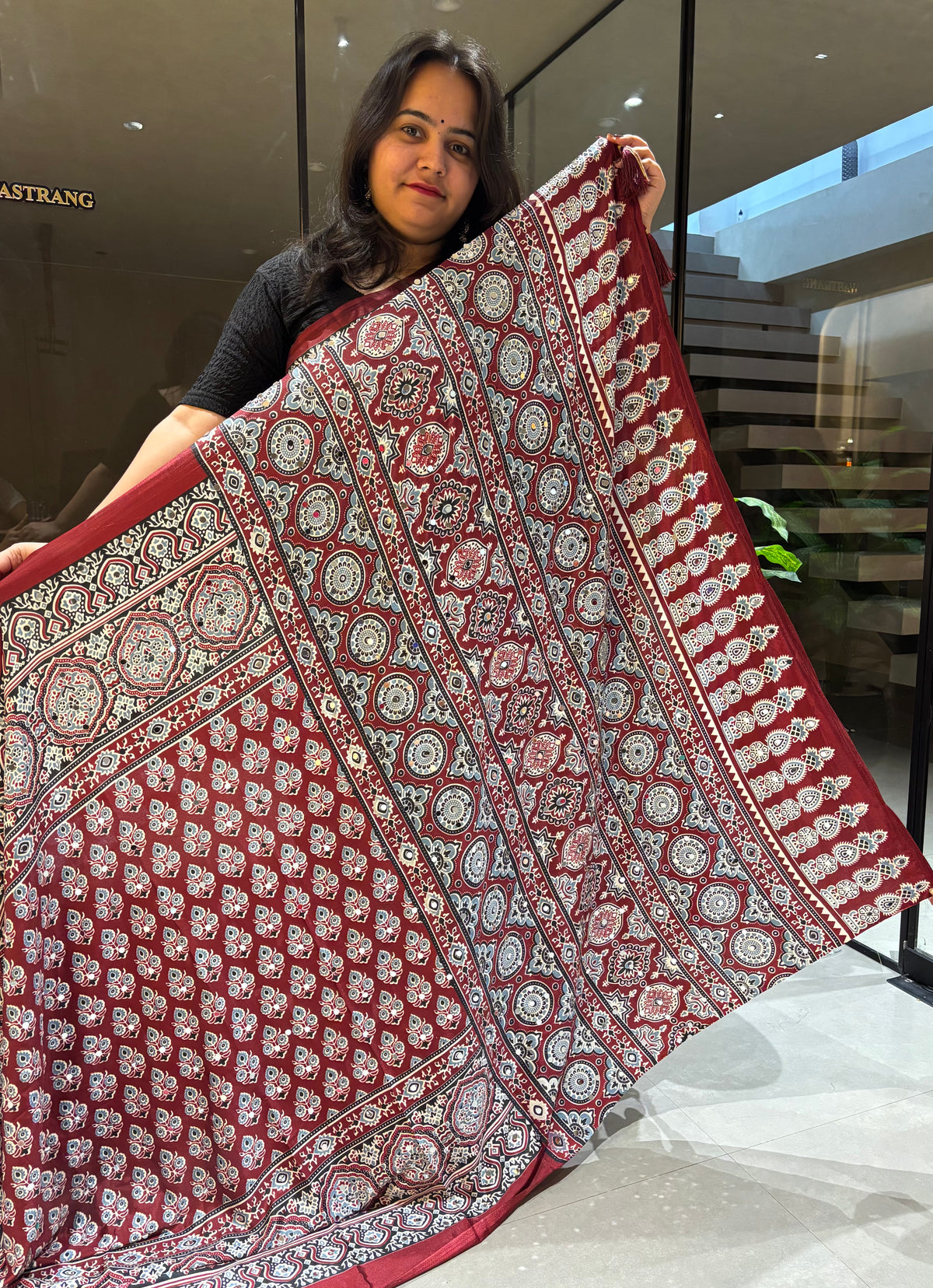 Lassitude Party Wear Satin Silk Original Mirror n Print Work Fancy Saree For Women