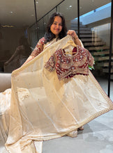 Load image into Gallery viewer, Outstanding Wedding Wear Silk Sequence n Embroidery Work Butti Desginer Saree With Stitched Blouse
