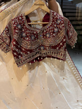 Load image into Gallery viewer, Outstanding Wedding Wear Silk Sequence n Embroidery Work Butti Desginer Saree With Stitched Blouse
