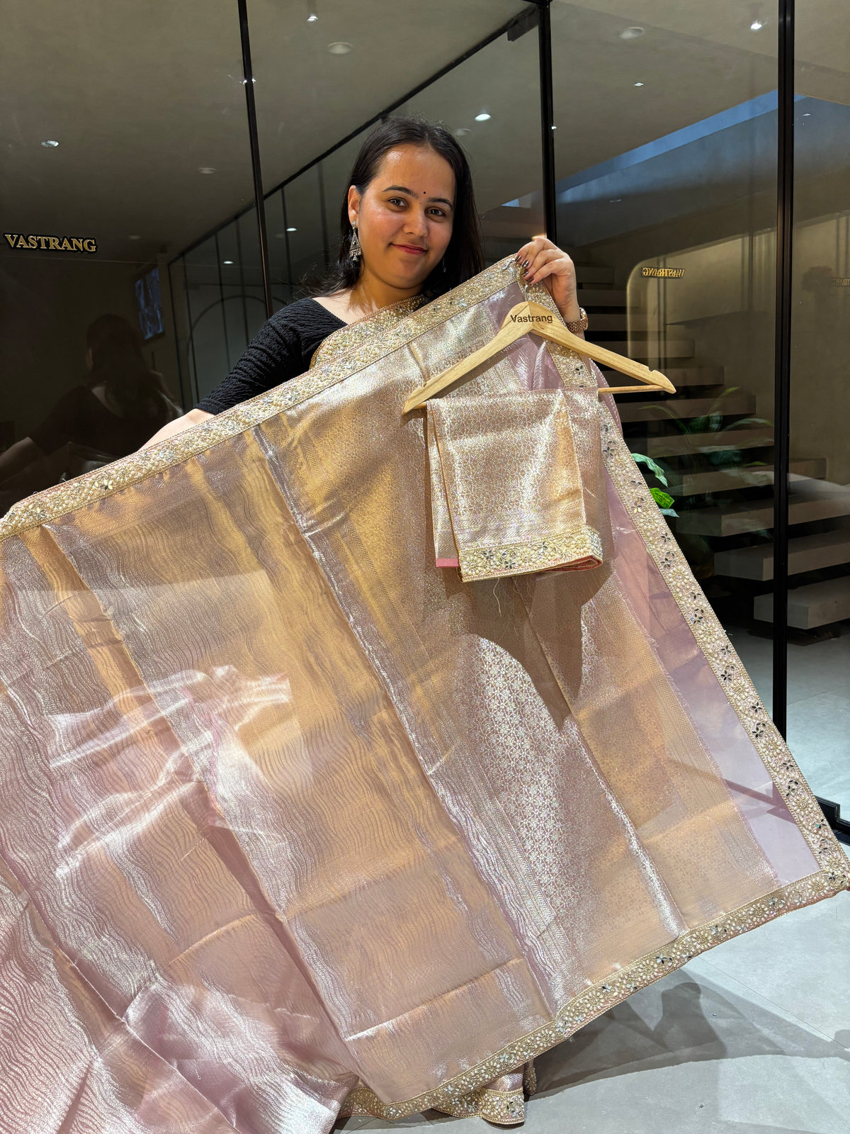 New Wedding Wear Golden Color Kanchipuram Tissue Silk Zari Weaving n Lace Work Designer Saree