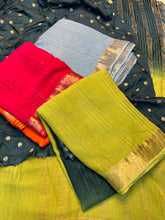 Load image into Gallery viewer, Exuberant Party Wear Pure Soft Viscose Silk Jacquard Work Border Saree With Matching Blouse

