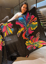 Load image into Gallery viewer, Blissful Party Wear Pure Silk Mirror Work Designer Saree With Blouse Piece
