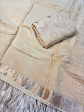 Load image into Gallery viewer, Confounding Pure Viscose Chinnon Zari Jacquard Weaving Work Saree With Glowing Blouse Piece
