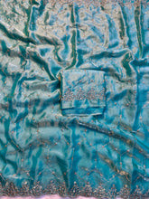 Load image into Gallery viewer, Innovative Function Wear Space Silk Embroidery Sequence n Thread Work Fancy Designer Saree With Blouse Piece
