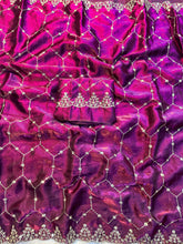 Load image into Gallery viewer, Innovative Function Wear Space Silk Embroidery Sequence n Thread Work Fancy Designer Saree With Blouse Piece
