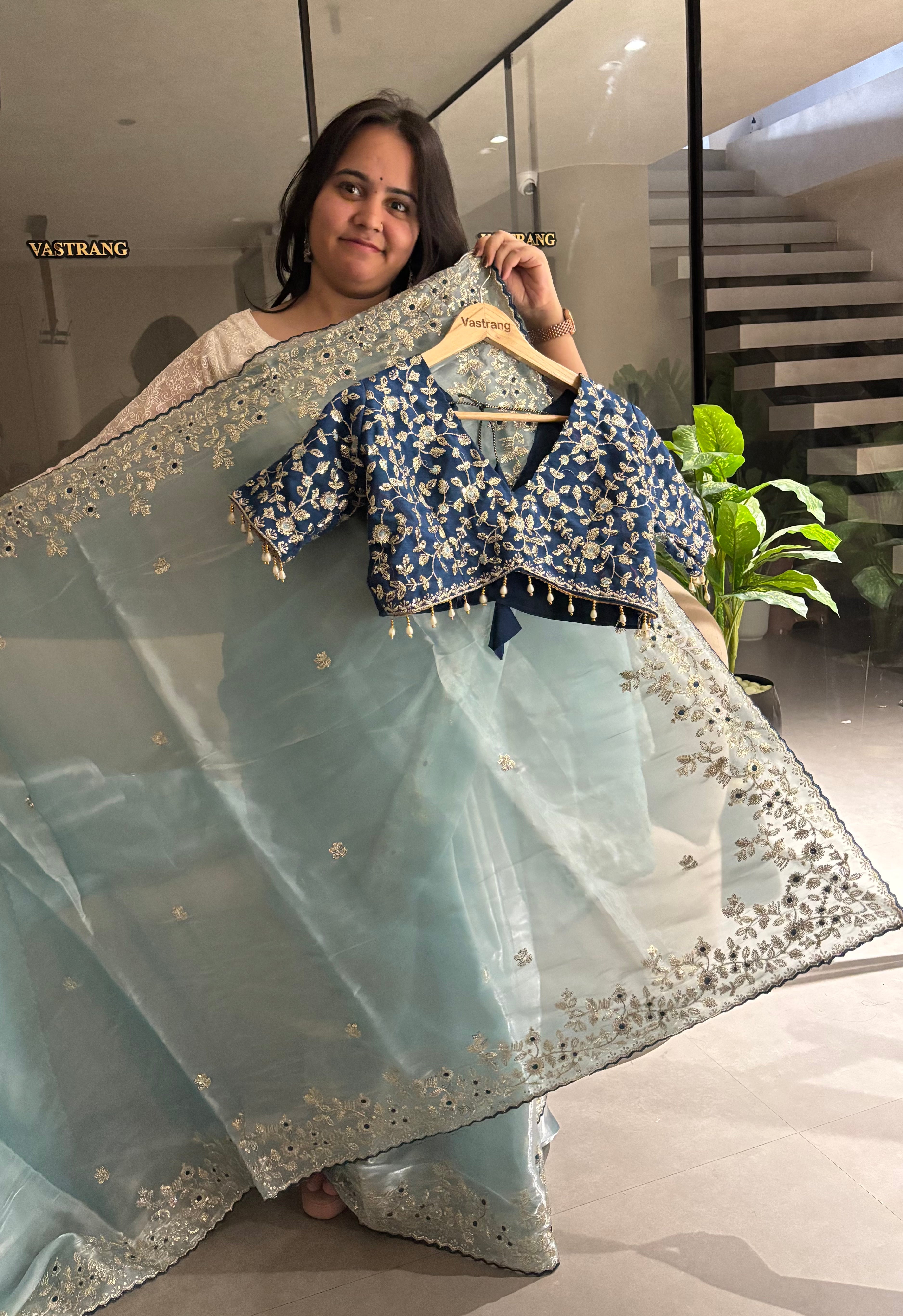 New Wedding Wear Silk Embroidery n Sequence Work Fancy Designer Saree With Stitched Blouse