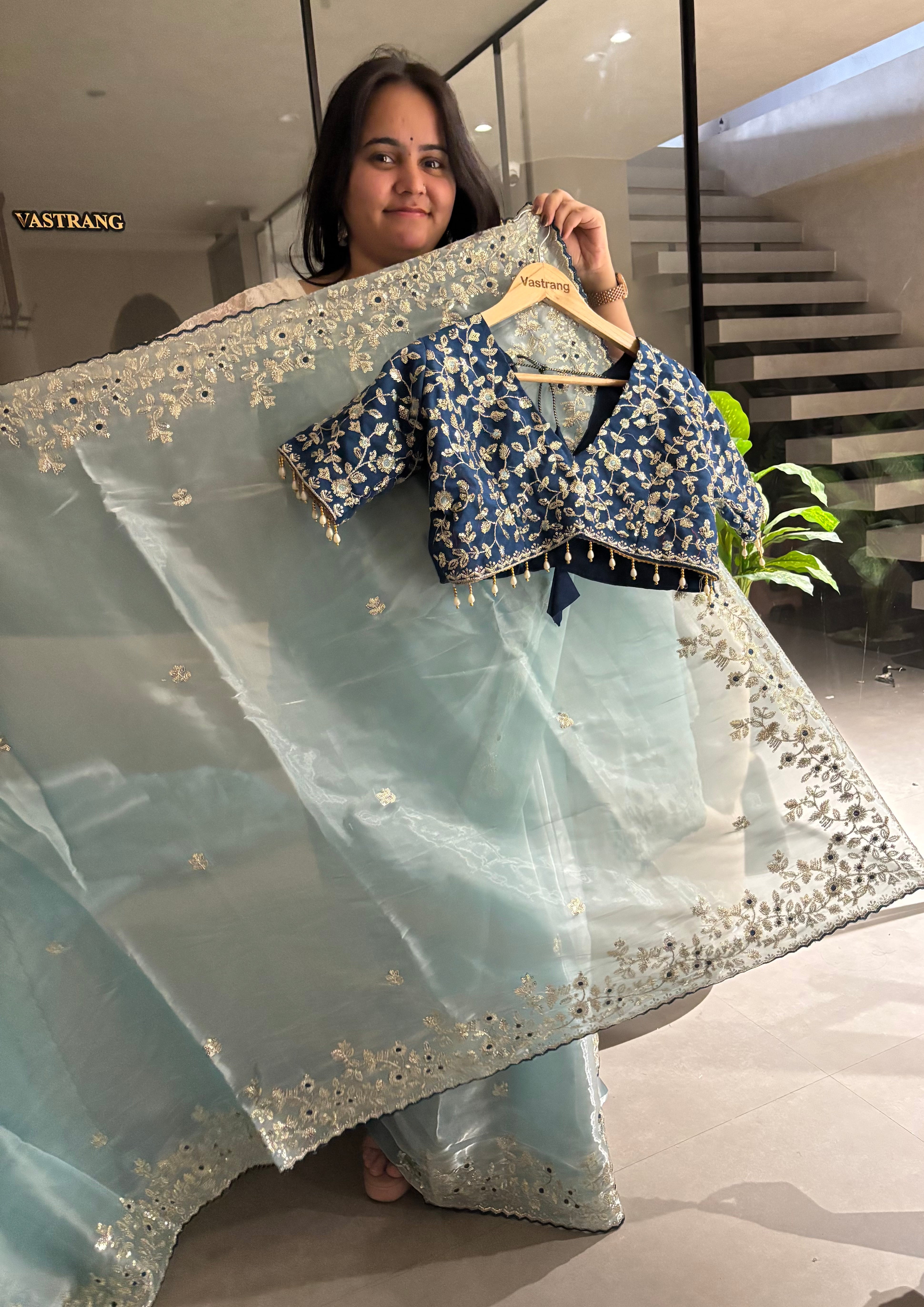 New Wedding Wear Silk Embroidery n Sequence Work Fancy Designer Saree With Stitched Blouse