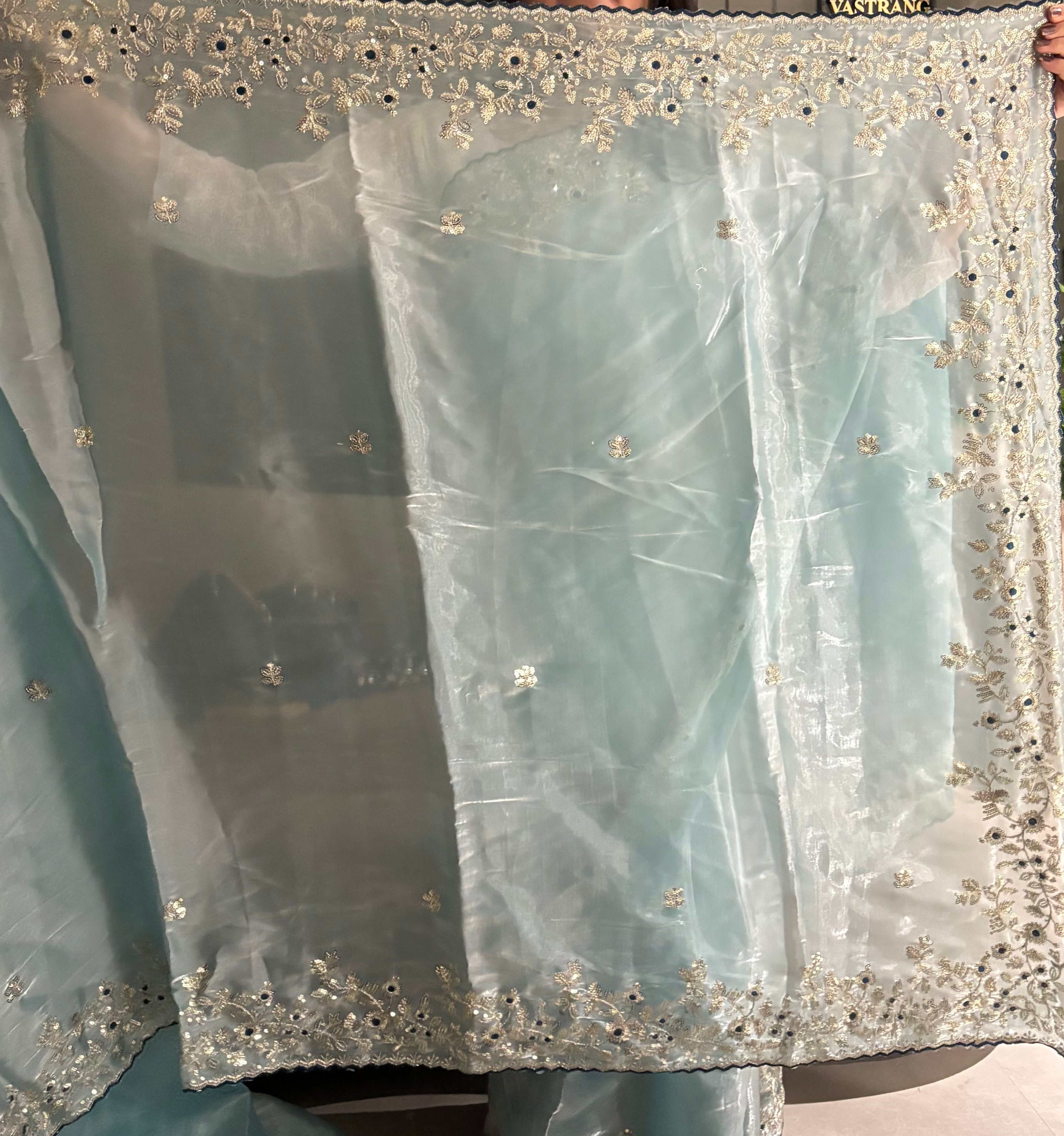New Wedding Wear Silk Embroidery n Sequence Work Fancy Designer Saree With Stitched Blouse