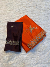 Load image into Gallery viewer, Amazing Wedding Wear Soft Rangoli Silk Embroidery n Mirror Work Fancy Designer Saree With Contrast Blouse

