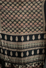 Load image into Gallery viewer, Alverina Function Wear Pure Satin Silk Ajrak Printed Rich Pallu n Mirror Work Fancy Saree With Blouse Piece
