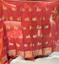 Load image into Gallery viewer, Gorgeous Function Wear Viscose Tissue Weaving Silk Zari Work Fancy Designer Saree With Blouse
