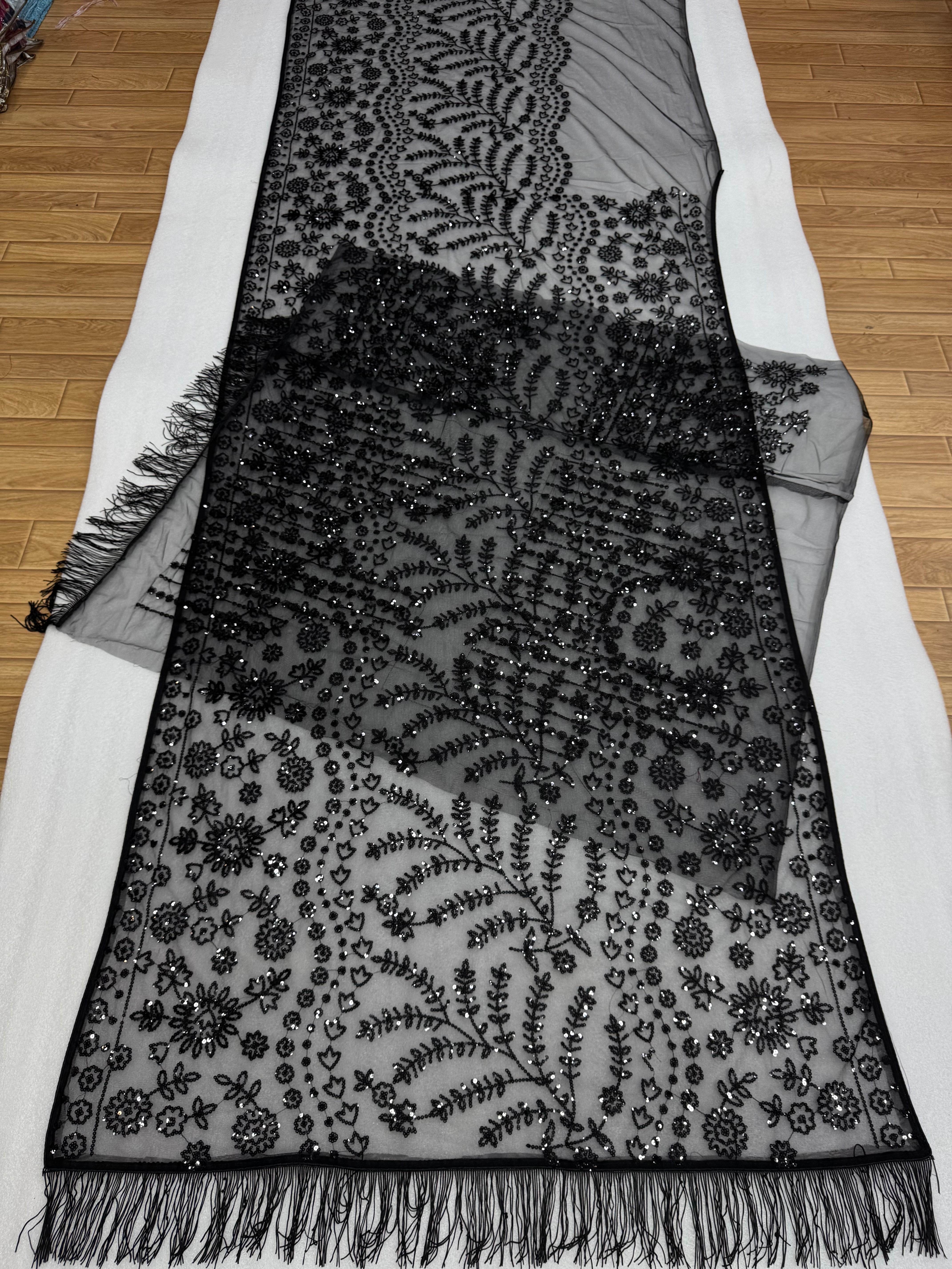 Splendorous Festive Wear Net Heavy Embroidery Work Fancy Saree With Blouse Piece