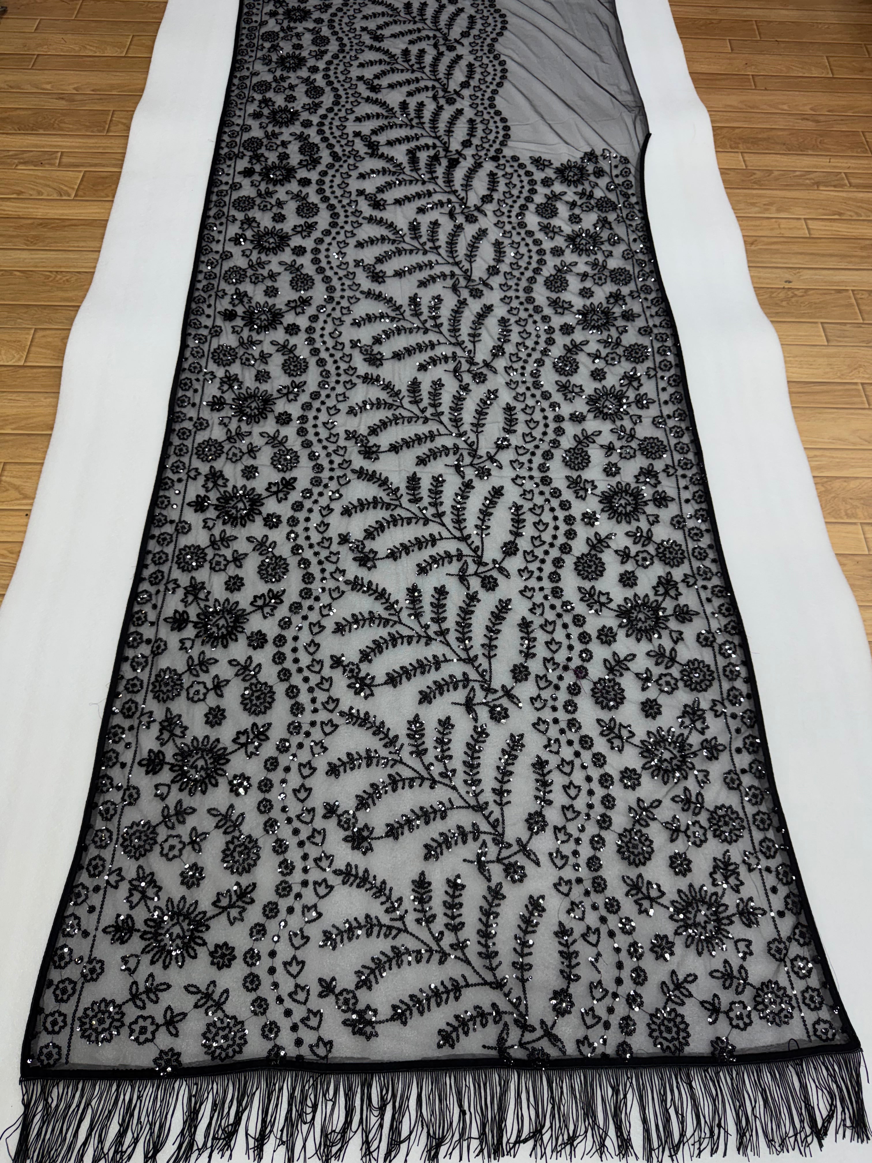 Splendorous Festive Wear Net Heavy Embroidery Work Fancy Saree With Blouse Piece