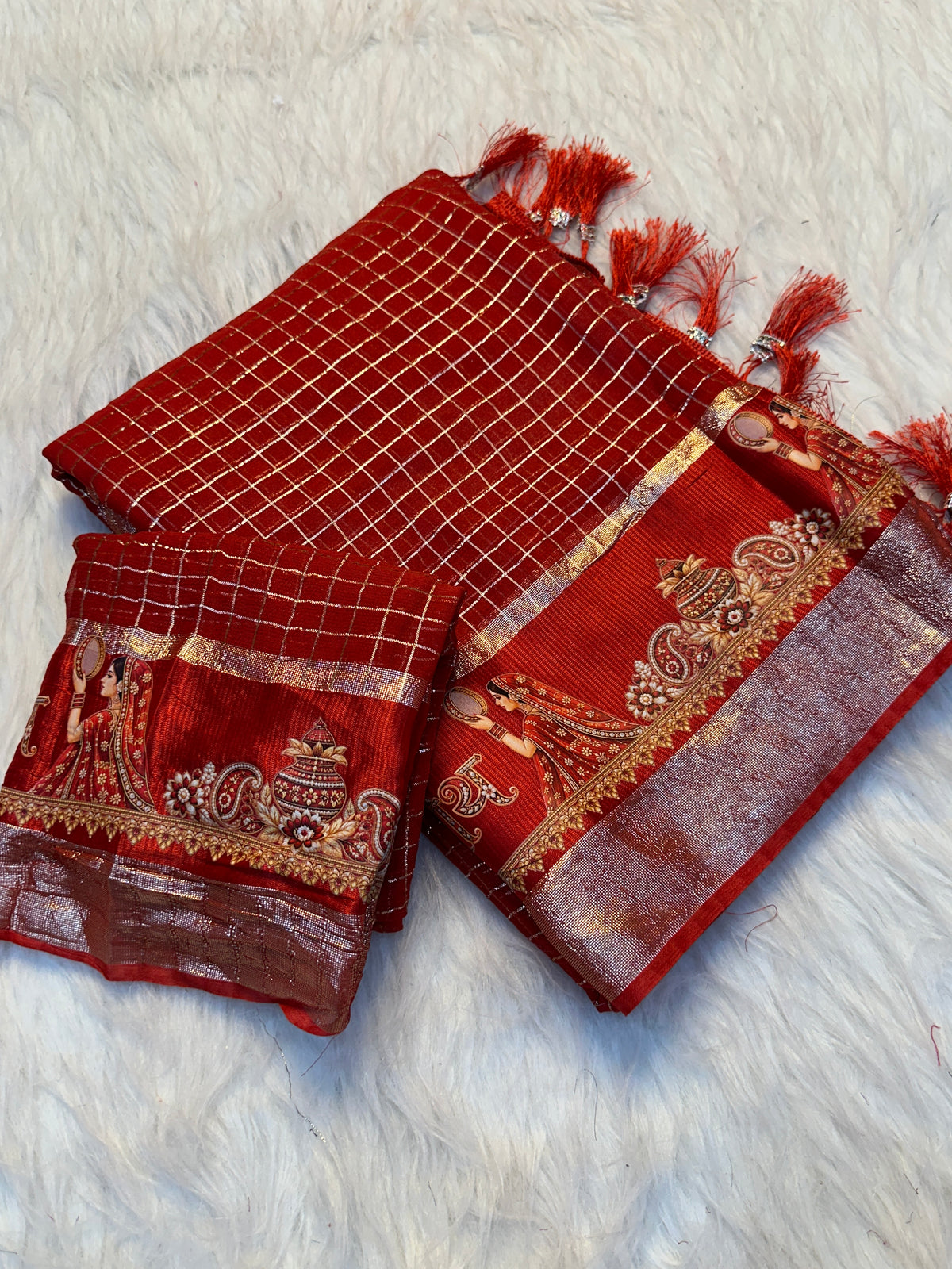 Delightful Function Wear Viscose Georgette Print Design Satin Border Fancy Saree With Blouse Piece