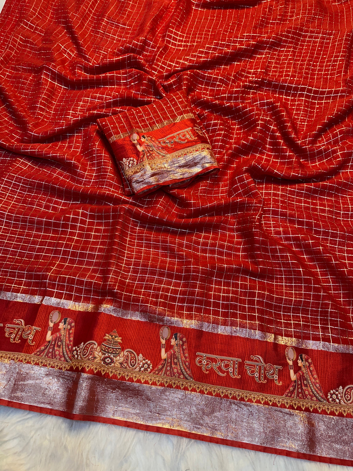 Delightful Function Wear Viscose Georgette Print Design Satin Border Fancy Saree With Blouse Piece