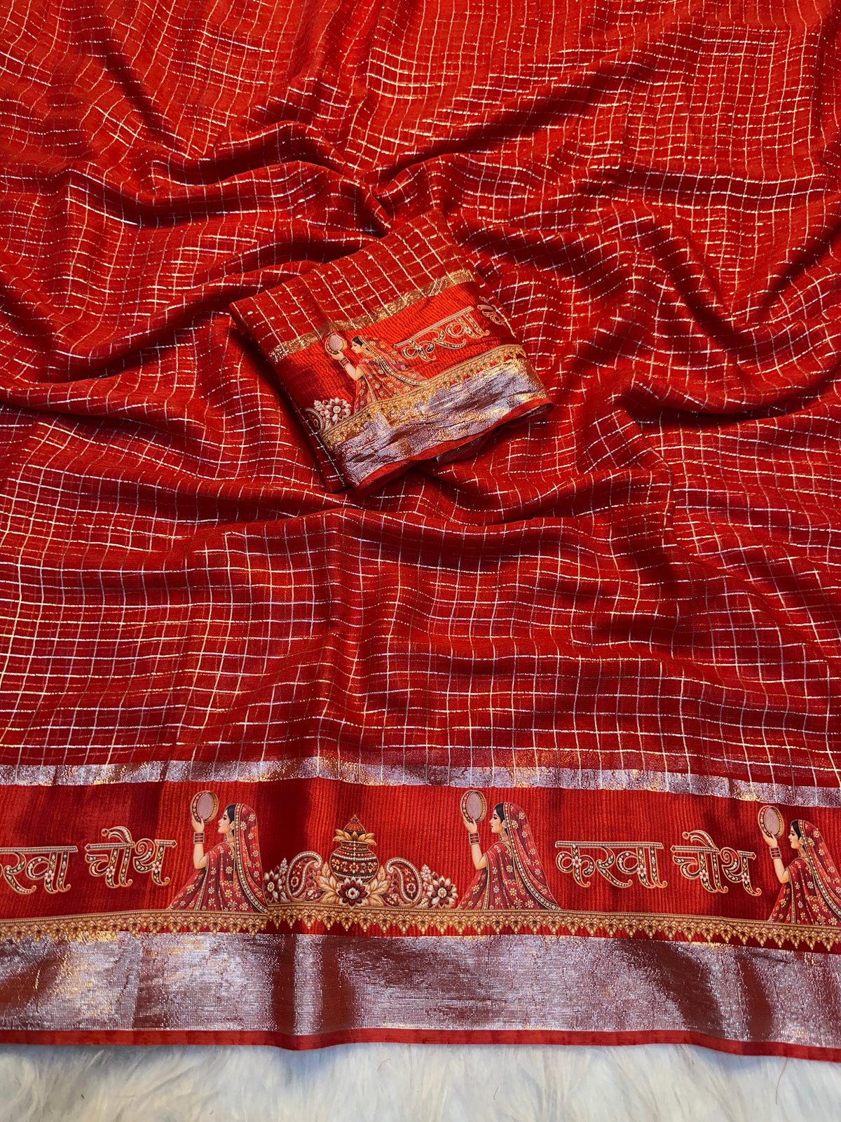Delightful Function Wear Viscose Georgette Print Design Satin Border Fancy Saree With Blouse Piece