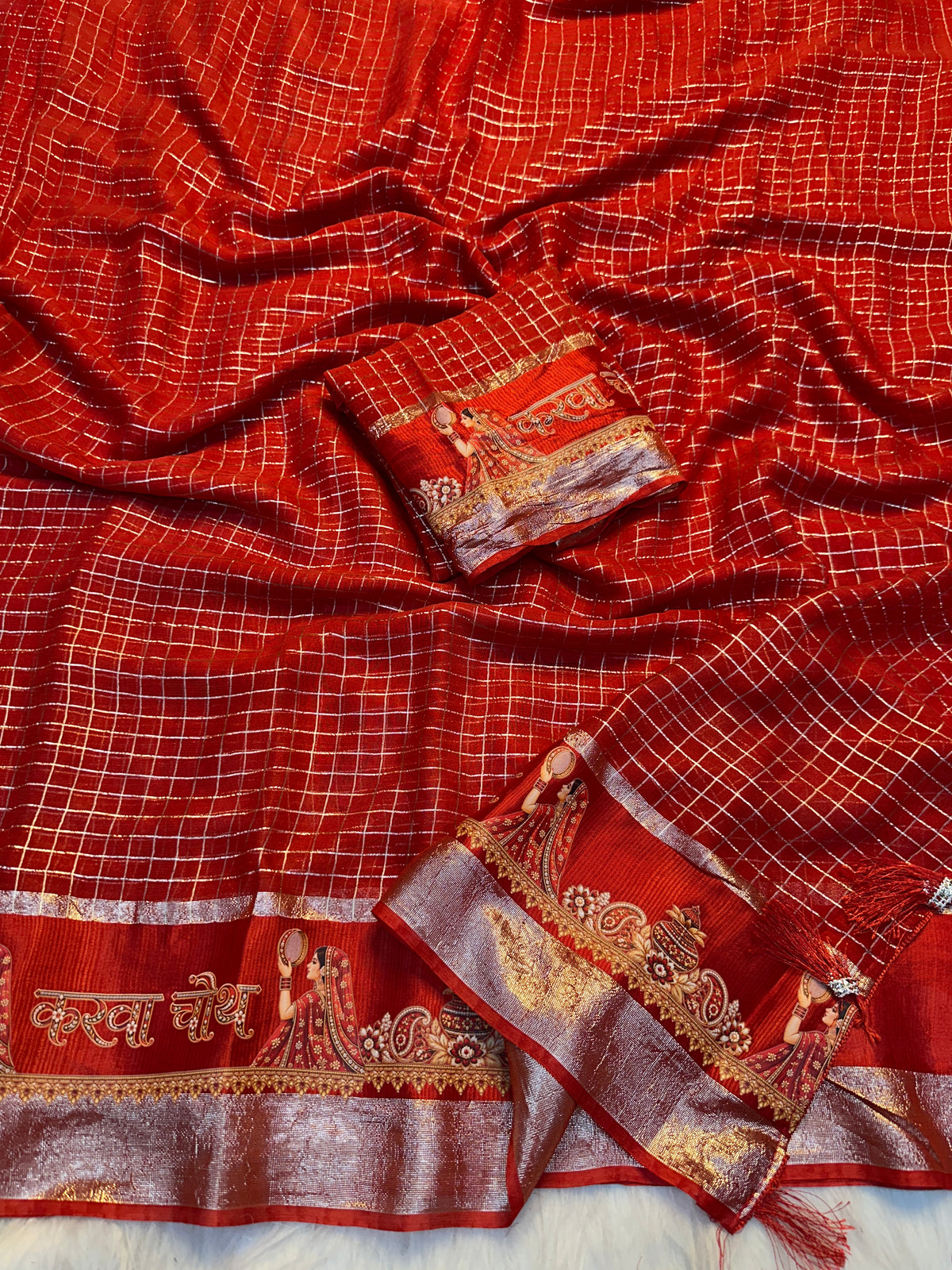 Delightful Function Wear Viscose Georgette Print Design Satin Border Fancy Saree With Blouse Piece