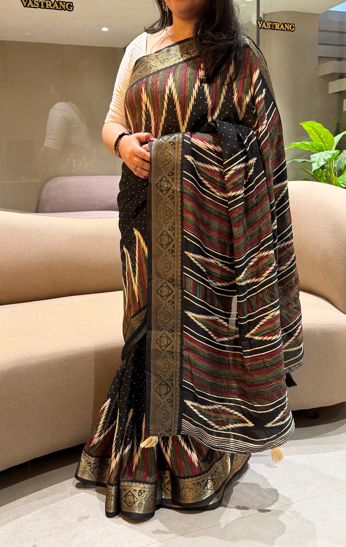 Heritage Party Wear Silk Print Design Jacquard Border Fancy  Saree With Blouse Piece