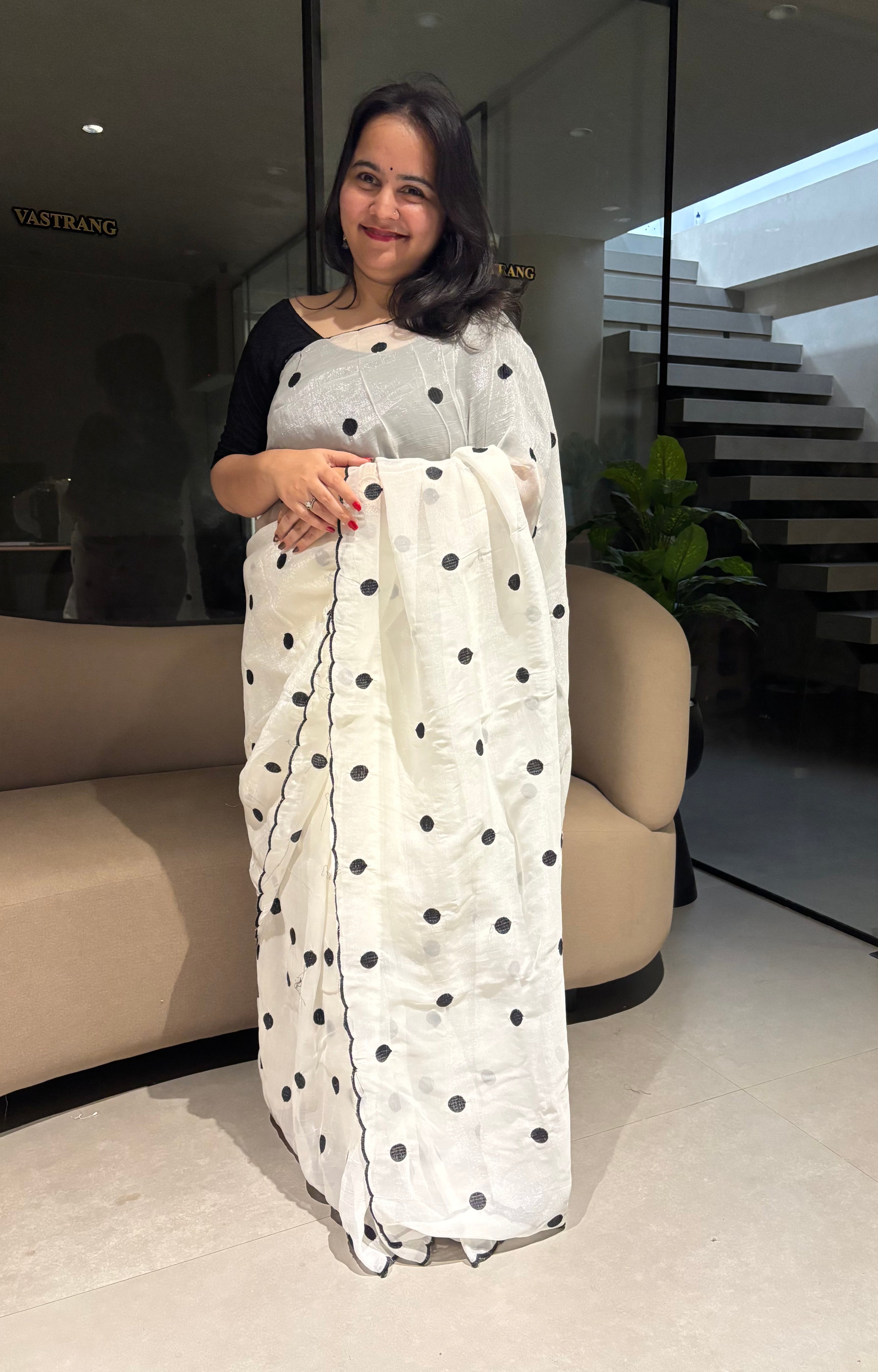 Alverina Party Wear Silk Embroidery Work Border Designer Saree With Unstitched Blouse Piece