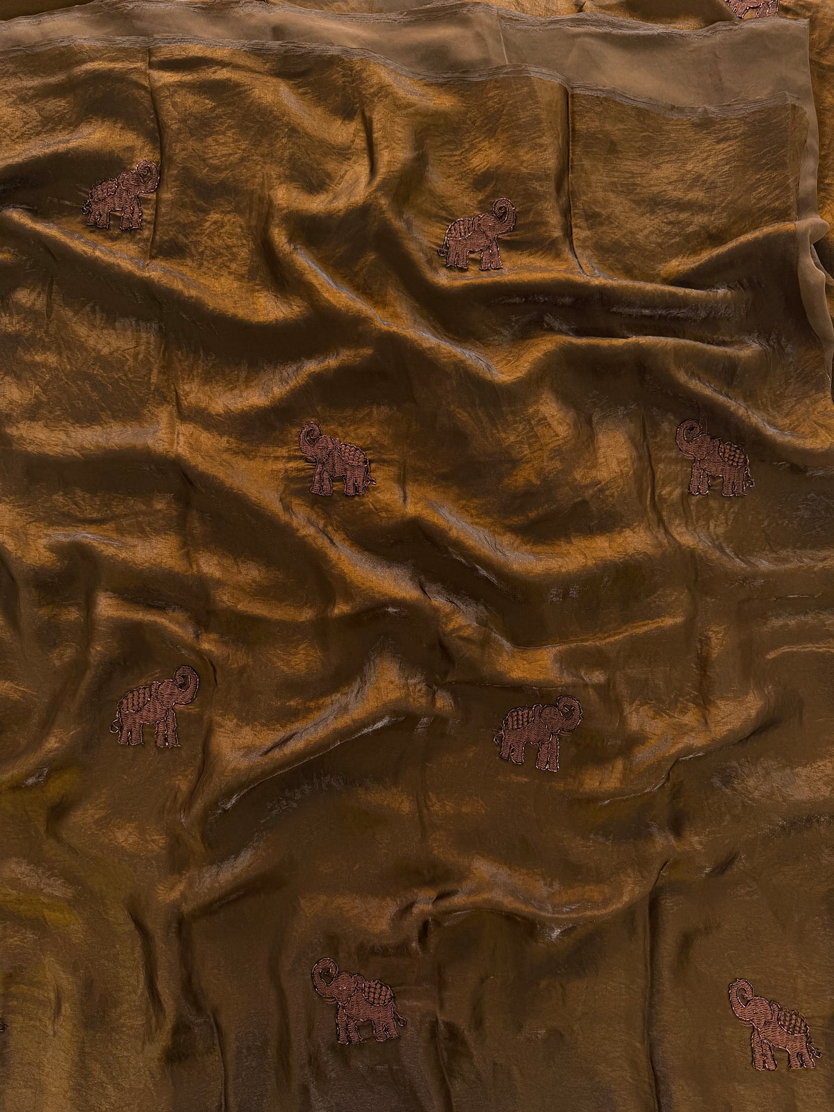 Scrupulous Party Wear Silk Embroidery Thread n Beads Work Fancy Saree With Blouse Piece
