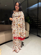 Load image into Gallery viewer, Desiring Function Wear Georgette Kalamkari Print n Beads Work Designer Saree With Contrast Blouse Piece
