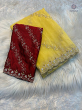Load image into Gallery viewer, Marvellous Wedding Wear Pure Crunchy Silk Embroidery Work Fancy Desginer Saree With Blouse
