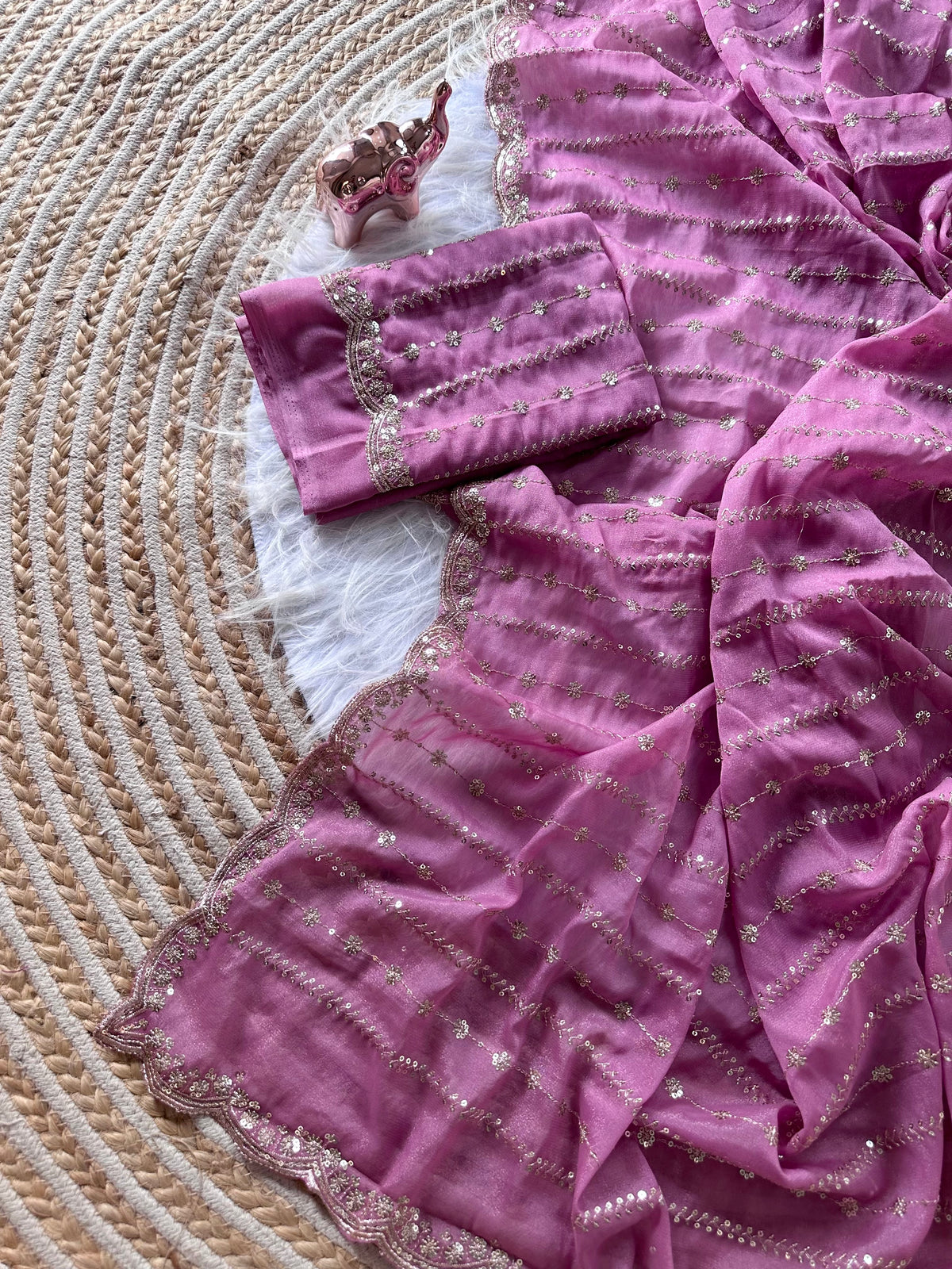 Fantabulous Wedding Wear Pure Silk Embriodery N Sequence Cut Work Border Fancy Designer Saree With Blouse