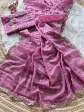 Load image into Gallery viewer, Fantabulous Wedding Wear Pure Silk Embriodery N Sequence Cut Work Border Fancy Designer Saree With Blouse
