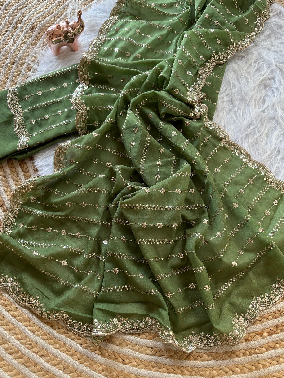 Fantabulous Wedding Wear Pure Silk Embriodery N Sequence Cut Work Border Fancy Designer Saree With Blouse