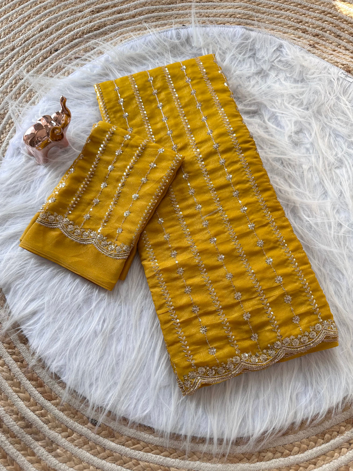 Fantabulous Wedding Wear Pure Silk Embriodery N Sequence Cut Work Border Fancy Designer Saree With Blouse