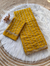 Load image into Gallery viewer, Fantabulous Wedding Wear Pure Silk Embriodery N Sequence Cut Work Border Fancy Designer Saree With Blouse
