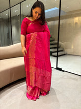 Load image into Gallery viewer, Fantabulous Party Wear Viscose Silk Satin Border Zari Design Fancy Saree With Blouse Piece
