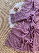 Load image into Gallery viewer, Fantabulous Wedding Wear Pure Silk Embriodery N Sequence Cut Work Border Fancy Designer Saree With Blouse
