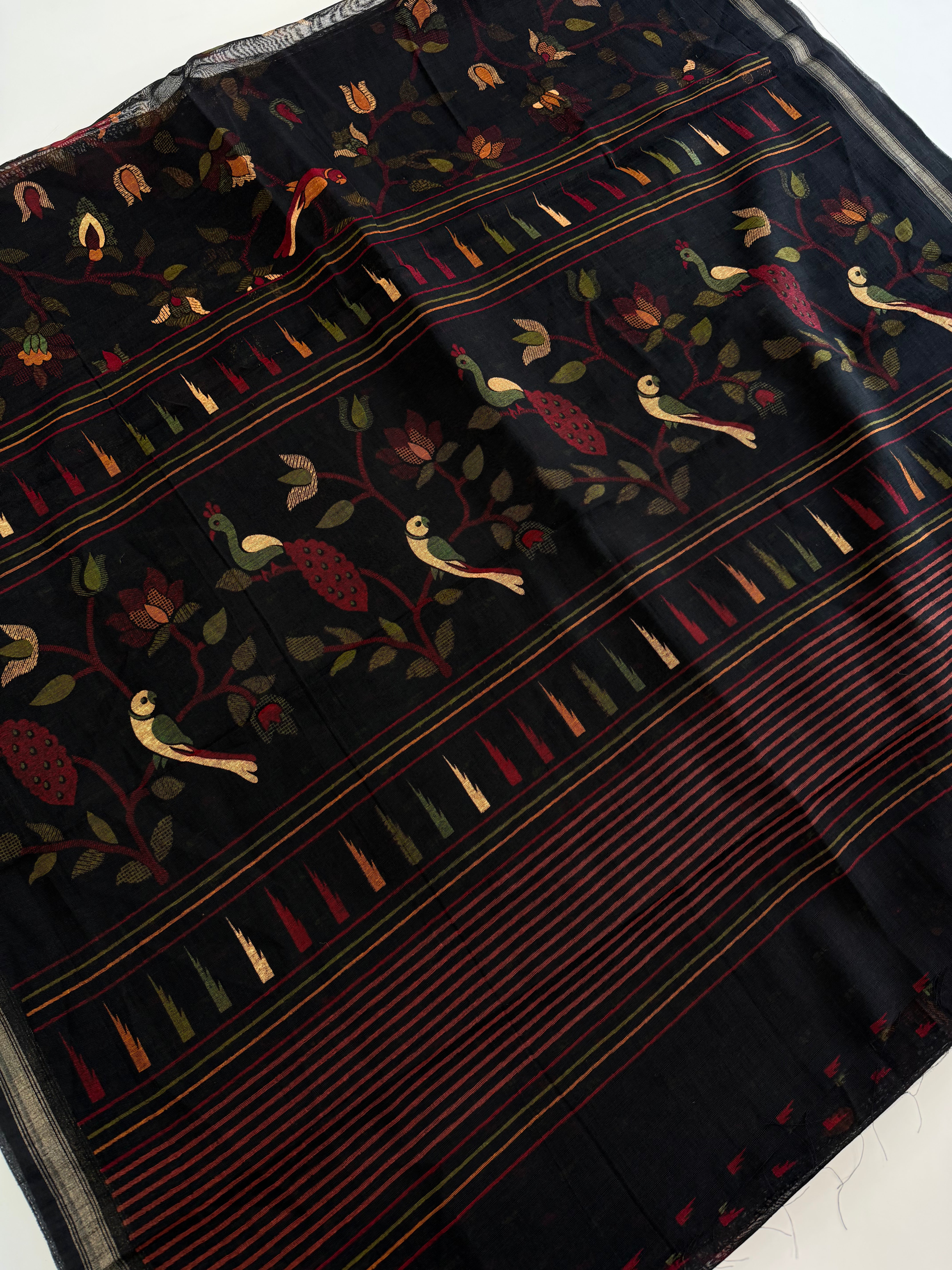Incredible Party Wear Cotton Silk Print Design Zari Border Designer Saree With Blouse Piece