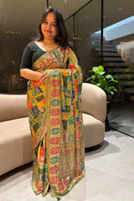 Load image into Gallery viewer, Charismatic Festive Wear Silk Rich Pallu Thread n Mirror Work Designer Saree With Blouse Piece
