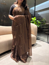 Load image into Gallery viewer, Prettiest Wedding Wear Silk Embroidery Thread n Beads Work Designer Saree With Blouse Piece

