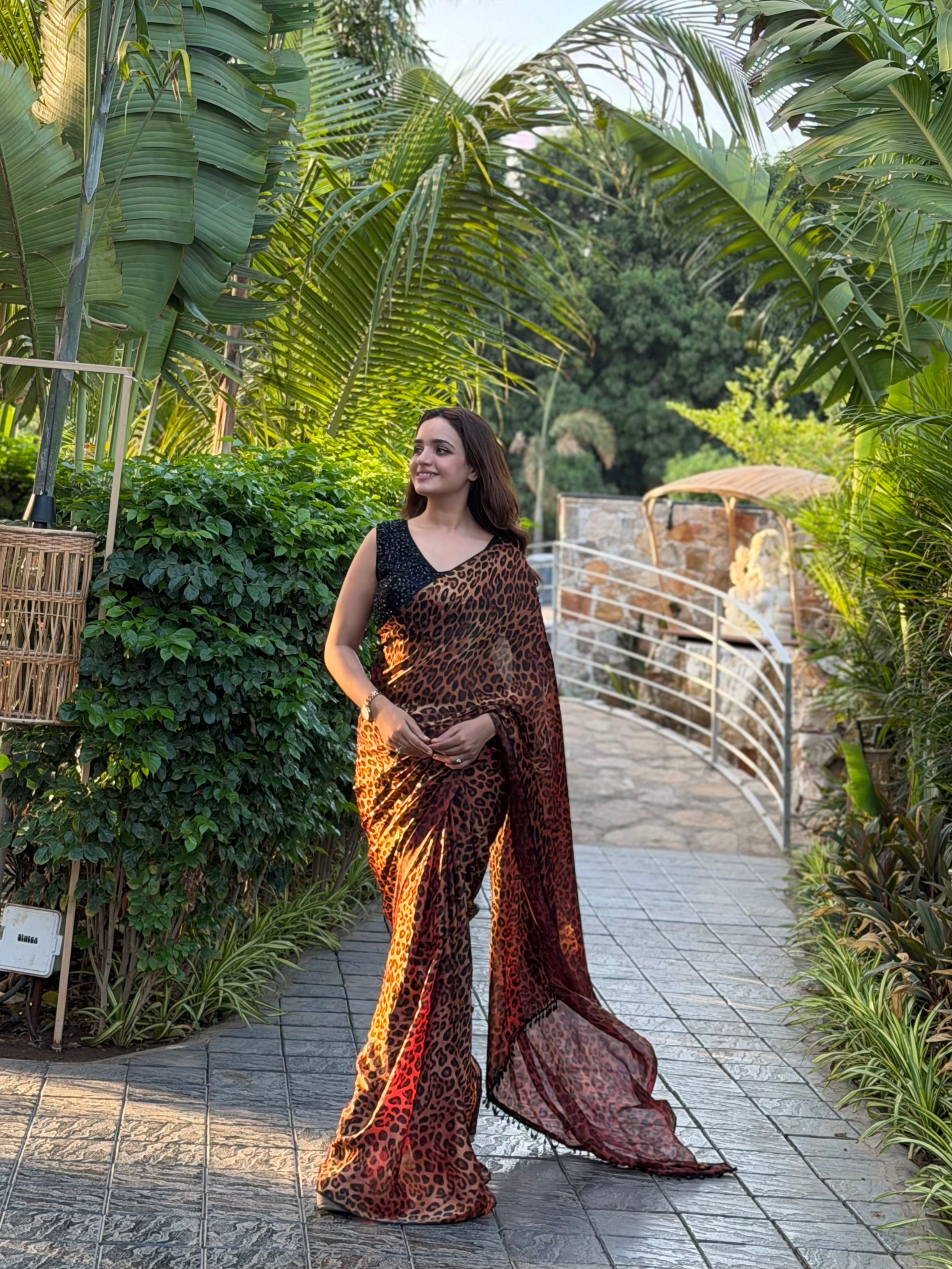 Gratifying Party Wear Satin Silk Sequence n Beads Work Designer Saree With Unstitched Blouse Piece