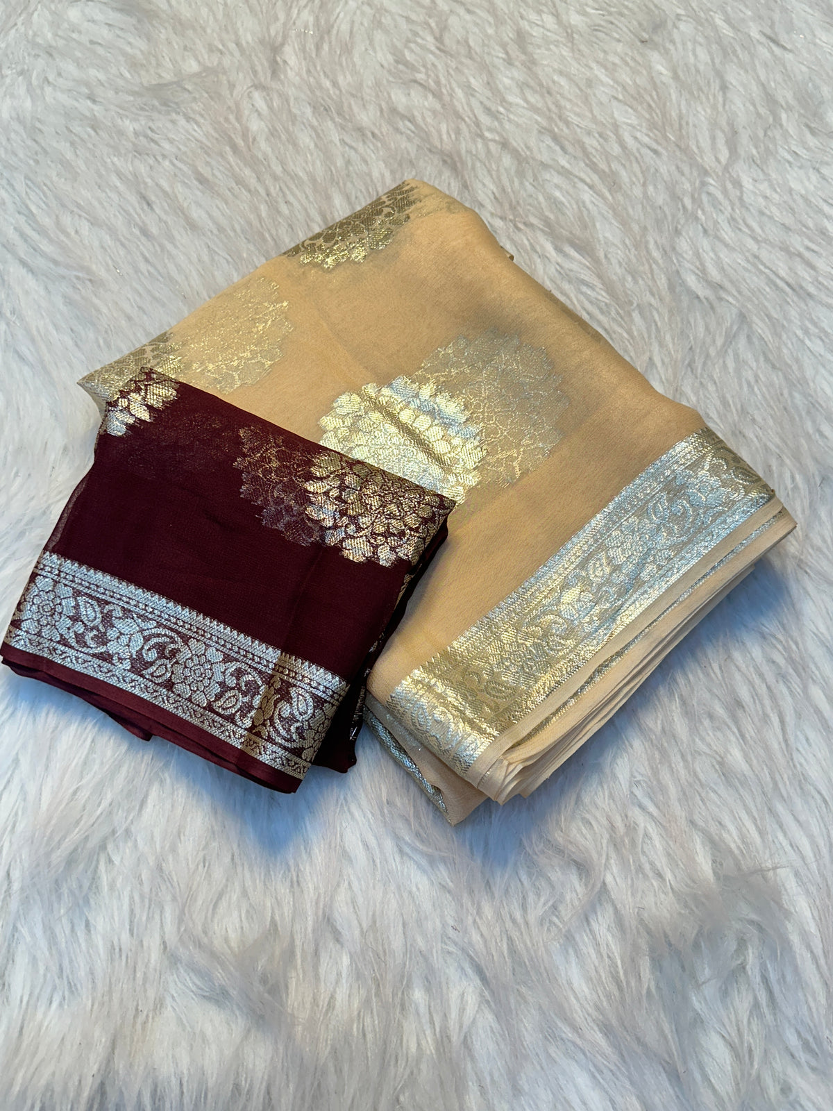 Gorgeous Function Wear Viscose Georgette Jacquard Zari Work Saree With Blouse Piece