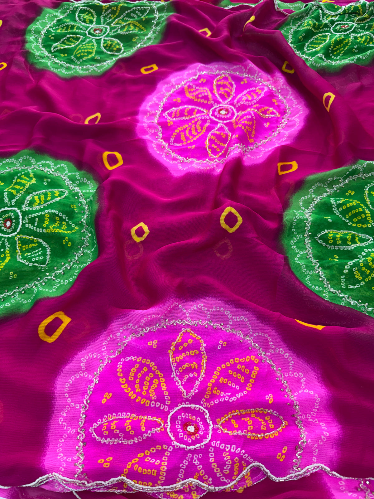 Adorning Function Wear Georgette Embroidery n Handwork Fancy Saree With Blissful Blouse Piece